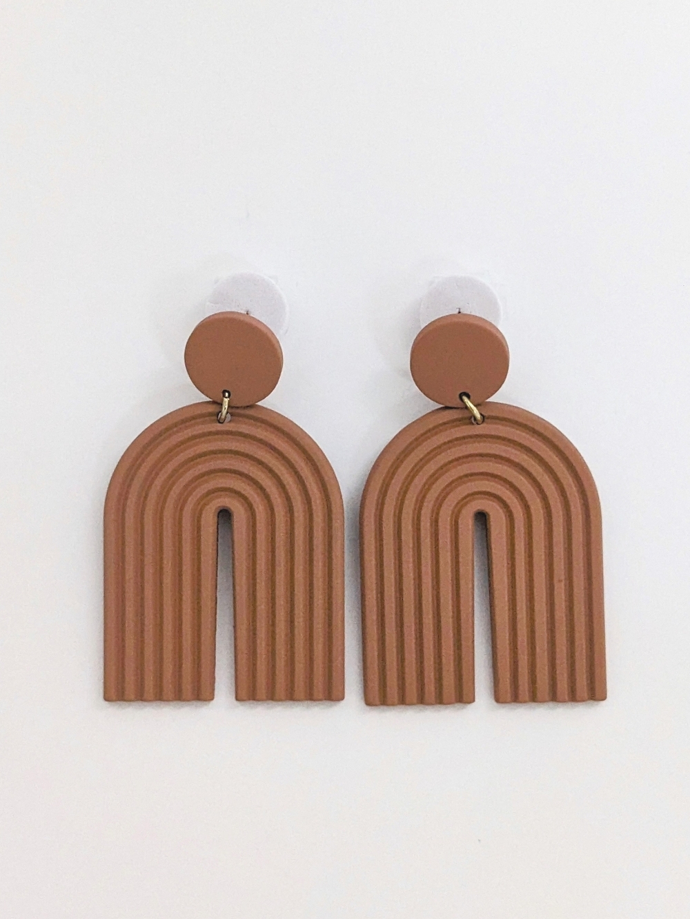 Tan Arch Earrings